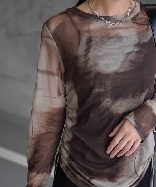 Marient（マリエント）の「タイダイシャーリングシアーTOPS（Tシャツ/カットソー・レディース・ブラウン/ブラック・FREE）」の14枚目の写真