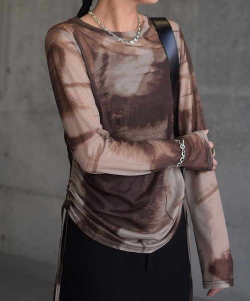 Marient（マリエント）の「タイダイシャーリングシアーTOPS（Tシャツ/カットソー・レディース・ブラウン/ブラック・FREE）」の15枚目の写真