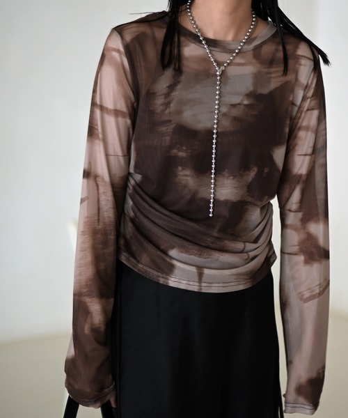 Marient（マリエント）の「タイダイシャーリングシアーTOPS（Tシャツ/カットソー・レディース・ブラウン/ブラック・FREE）」の18枚目の写真