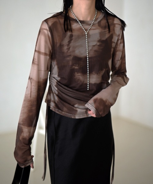 Marient（マリエント）の「タイダイシャーリングシアーTOPS（Tシャツ/カットソー・レディース・ブラウン/ブラック・FREE）」の19枚目の写真