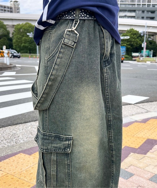 sedacle girl（セダクルガール）の「オーバーダイカーゴロングスカート（デニムスカート・レディース・インディゴブルー/ブラック/カーキ・LARGE/MEDIUM）」の8枚目の写真