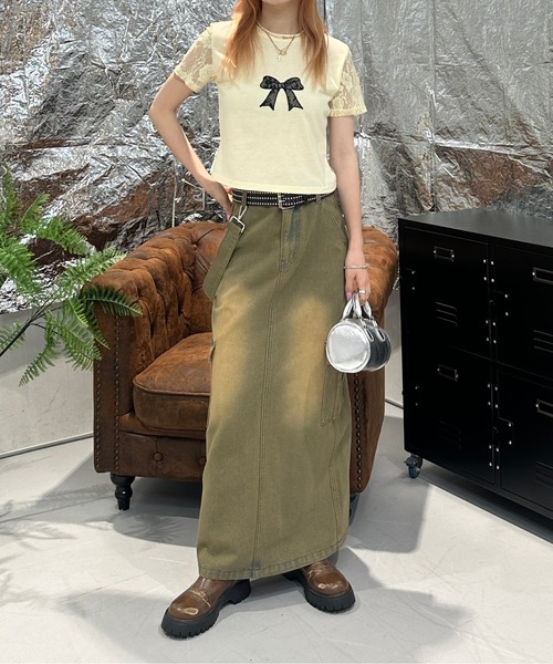 sedacle girl（セダクルガール）の「オーバーダイカーゴロングスカート（デニムスカート・レディース・インディゴブルー/ブラック/カーキ・LARGE/MEDIUM）」の16枚目の写真