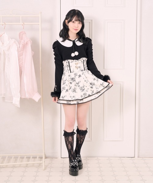 pal elfy ファー付きリボン袖コンシャスプルオーバー Pal elfy（パルエルフィー）の「ファー付きリボン袖コンシャス