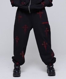 REFLEM/レフレム クロス総柄ラインストーンスウェットハーフパンツ REFLEM/レフレム』クロス総柄ラインストーンスウェットハーフ