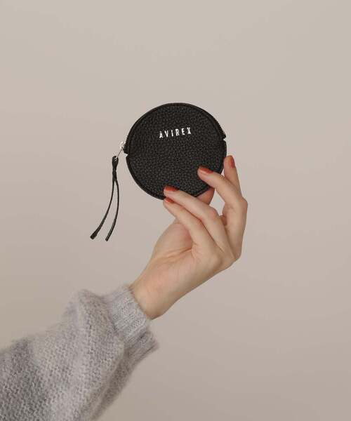 AVIREX（アヴィレックス）の「LEATHER ROUND MINI WALLET/レザーラウンドミニウォレット（コインケース・レディース・ブラック・FREE）」の9枚目の写真