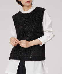 boussole | 【boussole×qualite】スパンコールフェザーニット(ニット/セーター)