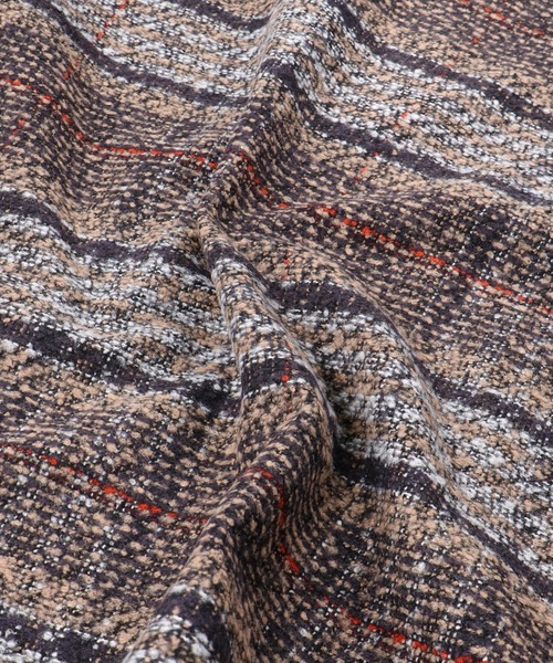 SPINNS（スピンズ）の「ミドル丈チェック柄ダブルテーラードコート（チェスターコート・レディース・グレー/ブラウン/グリーン・ONESIZE）」の10枚目の写真