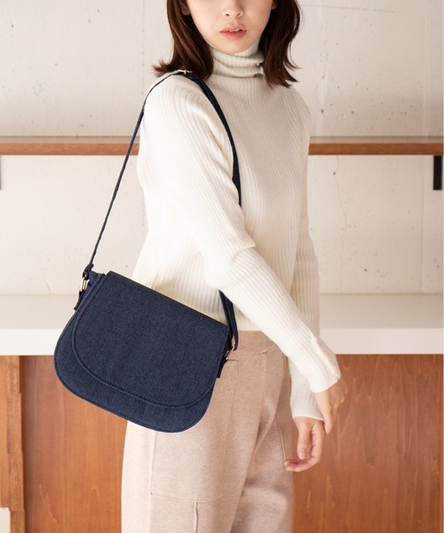 MAISON BREEZE（メゾンブリーズ）の「【MAISON BREEZE】デニムフラップミニショルダーバッグ KNF049（ショルダーバッグ・レディース・ネイビー/ダークネイビー/ライトブルー・FREE）」の12枚目の写真