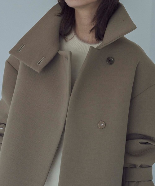 DRESSLAVE（ドレスレイブ）の「twill bonding higt collar short coat(ツイルボンディングハイネックショート丈コート)（その他アウター・レディース・ブラック/ベージュ・38）」の10枚目の写真