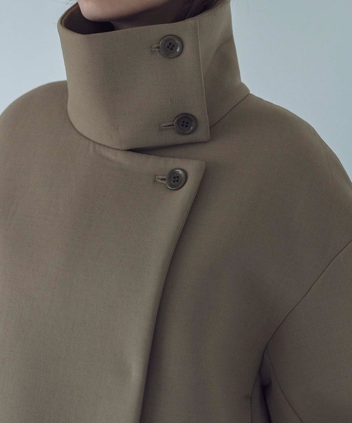 DRESSLAVE（ドレスレイブ）の「twill bonding higt collar short coat(ツイルボンディングハイネックショート丈コート)（その他アウター・レディース・ブラック/ベージュ・38）」の15枚目の写真