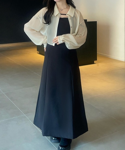 junoah(ジュノア)の「シアースリットショートシャツ(シャツ/ブラウス・レディース・クリーム/グレー/ブラック・X-LARGE/LARGE/MEDIUM)」の8枚目の写真