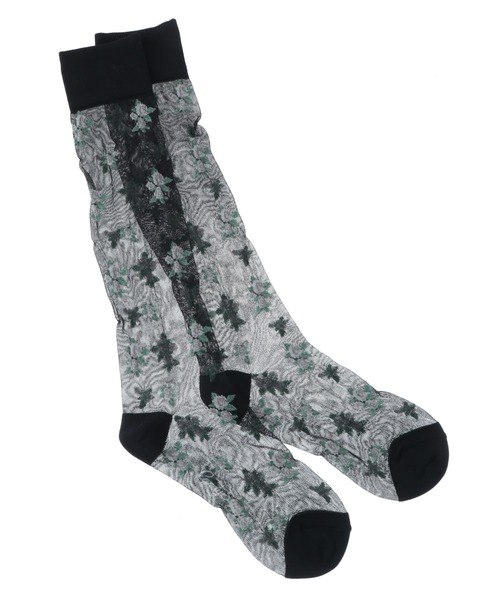 Candy Stripper（キャンディストリッパー）の「TINY ROSE SHEER HIGH ソックス（ソックス/靴下・レディース・ライトブルー/ベージュ/ブラック・FREE）」の2枚目の写真