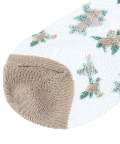 Candy Stripper（キャンディストリッパー）の「TINY ROSE SHEER HIGH ソックス（ソックス/靴下・レディース・ライトブルー/ベージュ/ブラック・FREE）」の6枚目の写真