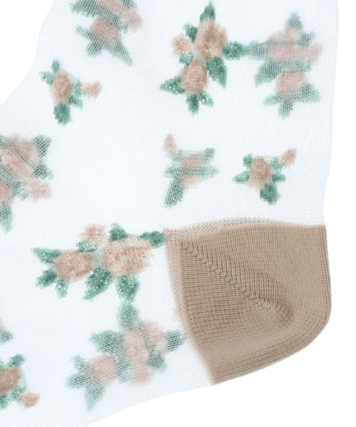 Candy Stripper（キャンディストリッパー）の「TINY ROSE SHEER HIGH ソックス（ソックス/靴下・レディース・ライトブルー/ベージュ/ブラック・FREE）」の7枚目の写真