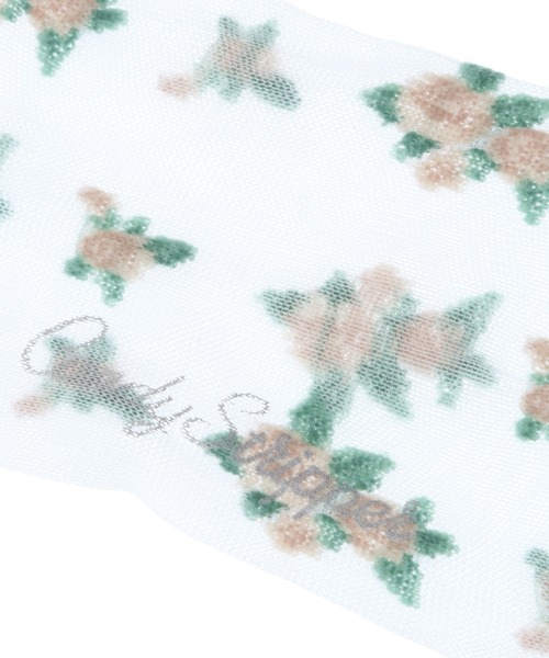 Candy Stripper（キャンディストリッパー）の「TINY ROSE SHEER HIGH ソックス（ソックス/靴下・レディース・ライトブルー/ベージュ/ブラック・FREE）」の8枚目の写真