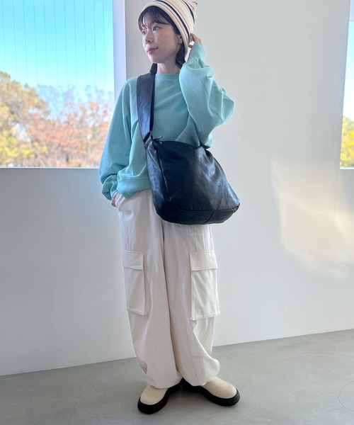 LEPSIM(レプシィム)の「ニットボーダービーニー 102415(ニットキャップ/ビーニー・レディース・オフホワイト/ブルー・ONE SIZE)」の5枚目の写真