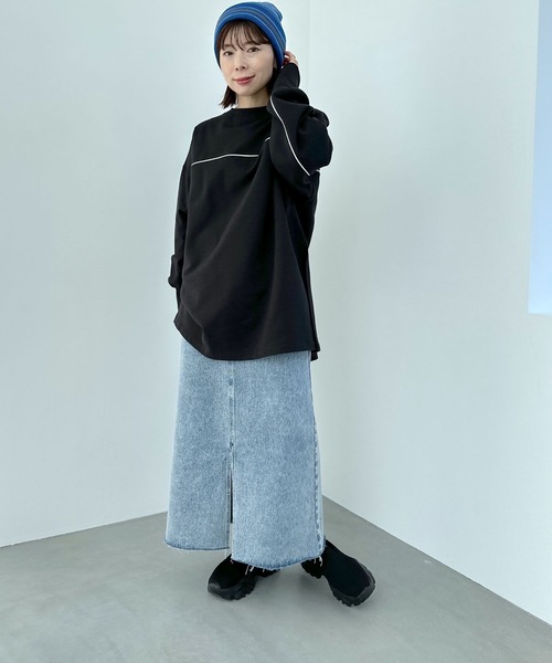 LEPSIM(レプシィム)の「ニットボーダービーニー 102415(ニットキャップ/ビーニー・レディース・オフホワイト/ブルー・ONE SIZE)」の9枚目の写真