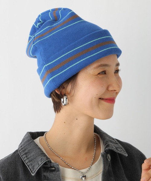 LEPSIM(レプシィム)の「ニットボーダービーニー 102415(ニットキャップ/ビーニー・レディース・オフホワイト/ブルー・ONE SIZE)」の16枚目の写真