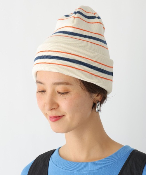 LEPSIM(レプシィム)の「ニットボーダービーニー 102415(ニットキャップ/ビーニー・レディース・オフホワイト/ブルー・ONE SIZE)」の13枚目の写真