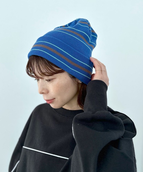 LEPSIM(レプシィム)の「ニットボーダービーニー 102415(ニットキャップ/ビーニー・レディース・オフホワイト/ブルー・ONE SIZE)」の20枚目の写真