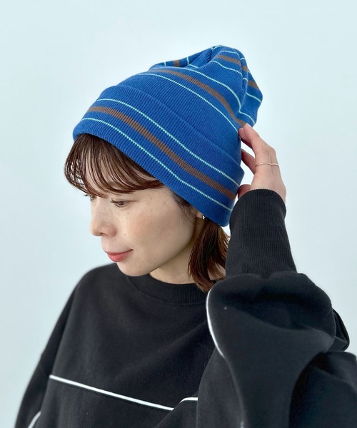 LEPSIM(レプシィム)の「ニットボーダービーニー 102415(ニットキャップ/ビーニー・レディース・オフホワイト/ブルー・ONE SIZE)」の21枚目の写真