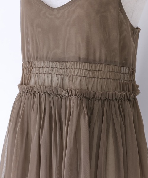 n'OrLABEL(ノアールレーベル)の「『チュールキャミソール』(キャミソール・レディース・モカ/ブラック/アイボリー・2/1)」の5枚目の写真