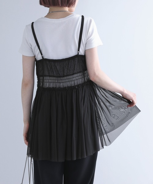 n'OrLABEL(ノアールレーベル)の「『チュールキャミソール』(キャミソール・レディース・モカ/ブラック/アイボリー・2/1)」の19枚目の写真