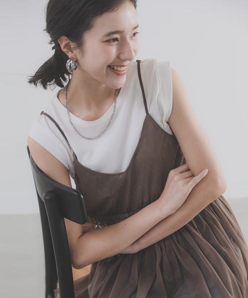 n'OrLABEL(ノアールレーベル)の「『チュールキャミソール』(キャミソール・レディース・モカ/ブラック/アイボリー・2/1)」の15枚目の写真