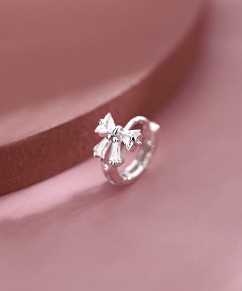 DiamondHearts（ダイヤモンドハーツ）の「リボン フープピアス（片耳用）（ピアス（片耳用）・レディース・シルバー系その他・FREE）」の3枚目の写真