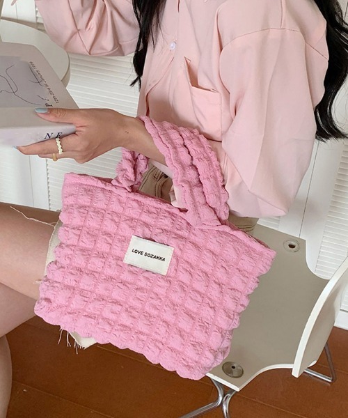 Miniministore(ミニミニストア)の「ミニトートバッグ ポップコーン軽量バッグ(ハンドバッグ・レディース・イエロー/ピンク/アイボリー/ブラック/ブルー・FREE)」の5枚目の写真