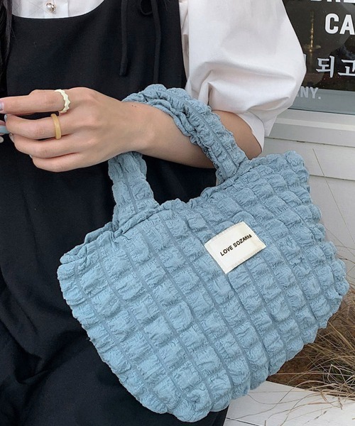 Miniministore(ミニミニストア)の「ミニトートバッグ ポップコーン軽量バッグ(ハンドバッグ・レディース・イエロー/ピンク/アイボリー/ブラック/ブルー・FREE)」の3枚目の写真