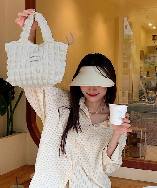 Miniministore(ミニミニストア)の「ミニトートバッグ ポップコーン軽量バッグ(ハンドバッグ・レディース・イエロー/ピンク/アイボリー/ブラック/ブルー・FREE)」の7枚目の写真