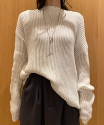 ボトルネックミドルゲージニット【手洗い可能】