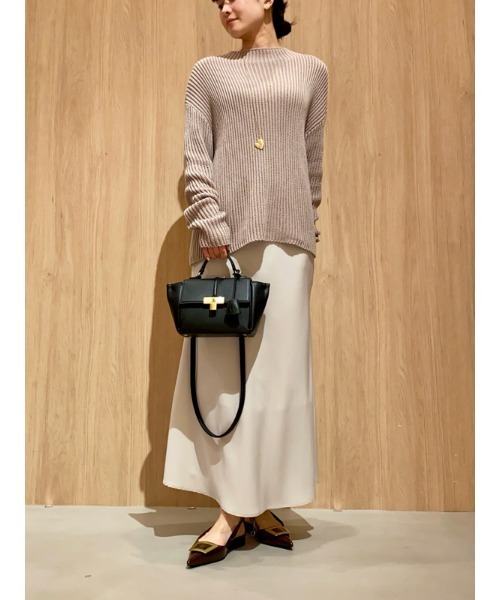 Mila Owen（ミラオーウェン）の「ボトルネックミドルゲージニット【手洗い可能】（ニット/セーター・レディース・ホワイト/チャコールグレー/ベージュ・0/1）」の10枚目の写真
