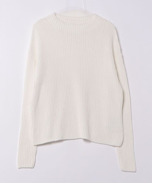 Mila Owen（ミラオーウェン）の「ボトルネックミドルゲージニット【手洗い可能】（ニット/セーター・レディース・ホワイト/チャコールグレー/ベージュ・0/1）」の6枚目の写真