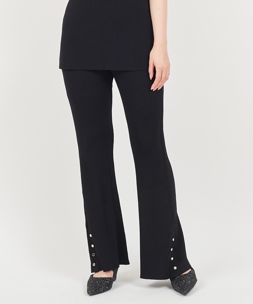 ROYAL PARTY（ロイヤルパーティー）の「ヘムボタンニットフレアパンツ（その他パンツ・レディース・ベージュ/オフホワイト/ブラック・FREE）」の16枚目の写真