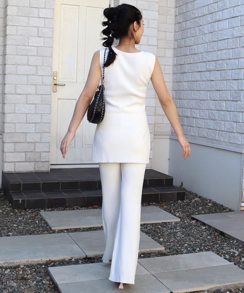 ROYAL PARTY（ロイヤルパーティー）の「ヘムボタンニットフレアパンツ（その他パンツ・レディース・ベージュ/オフホワイト/ブラック・FREE）」の21枚目の写真