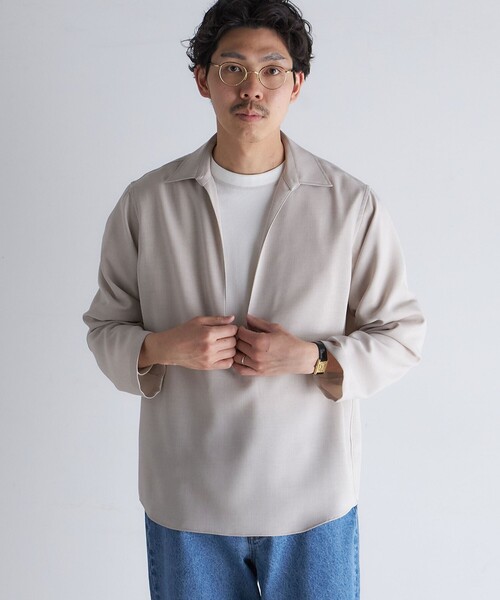 セール】SHIPS: ドライタッチ スキッパー シャツ プルオーバー