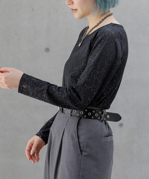 PAGEBOY(ページボーイ)の「スラブシアーロングスリーブ(Tシャツ/カットソー・レディース・ブラック系その他/ブラック/ブルー系その他/ホワイト系その他/ホワイト・FREE)」の8枚目の写真