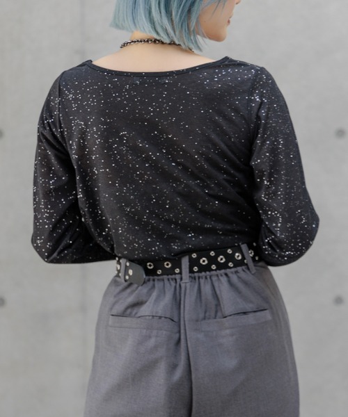 PAGEBOY(ページボーイ)の「スラブシアーロングスリーブ(Tシャツ/カットソー・レディース・ブラック系その他/ブラック/ブルー系その他/ホワイト系その他/ホワイト・FREE)」の9枚目の写真