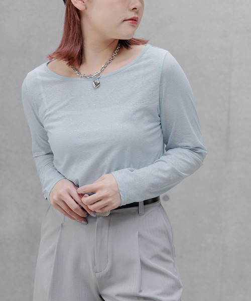 PAGEBOY(ページボーイ)の「スラブシアーロングスリーブ(Tシャツ/カットソー・レディース・ブラック系その他/ブラック/ブルー系その他/ホワイト系その他/ホワイト・FREE)」の14枚目の写真