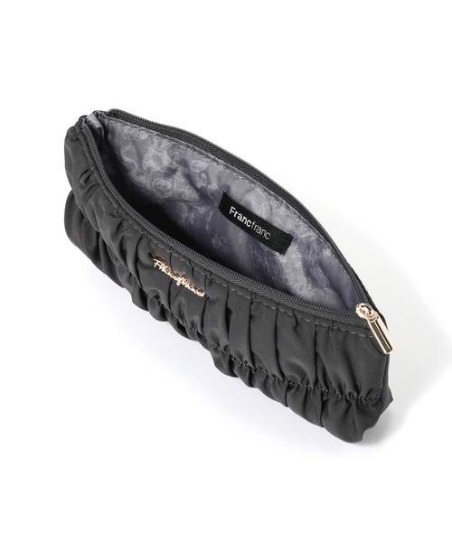 Francfranc（フランフラン）の「ギャザー ペン＆アイグラスケース  ダークグレー ペンケース デスク収納 文具 ポーチ（ポーチ・レディース・ダークグレー・FREE）」の4枚目の写真