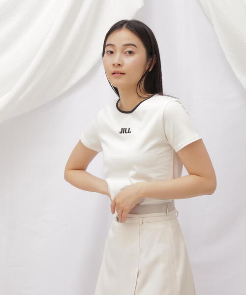 JILL by JILL STUART（ジルバイジルスチュアート）の「◇オーガニックコットン　バイカラーシシュウロゴコンパクトＴシャ（Tシャツ/カットソー・レディース・ホワイト/ホワイト系その他・FREE）」の4枚目の写真