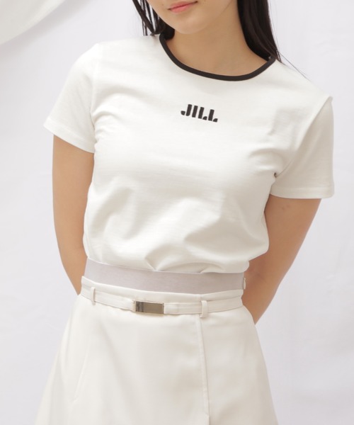 JILL by JILL STUART（ジルバイジルスチュアート）の「◇オーガニックコットン　バイカラーシシュウロゴコンパクトＴシャ（Tシャツ/カットソー・レディース・ホワイト/ホワイト系その他・FREE）」の2枚目の写真