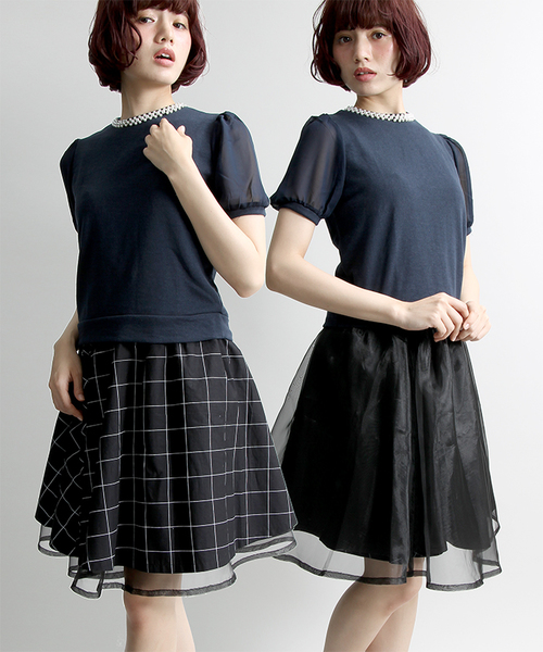 WEGO(ウィゴー)の「WEGO/リバーシブルチェックスカート(スカート・レディース・グレー/ブラック/オフホワイト・FREE)」の2枚目の写真