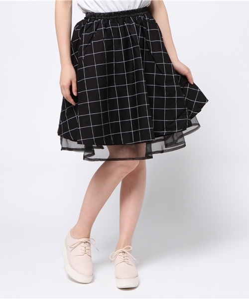 WEGO(ウィゴー)の「WEGO/リバーシブルチェックスカート(スカート・レディース・グレー/ブラック/オフホワイト・FREE)」の6枚目の写真