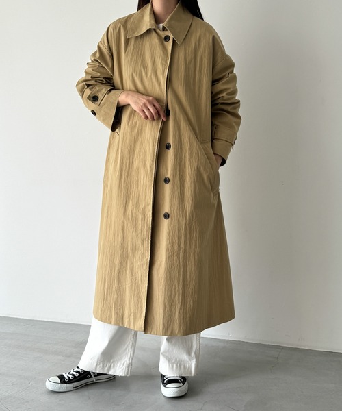 CANAL JEAN（キャナルジーン）の「El mar　ステンカラーコート（ステンカラーコート・レディース・ブラック/ベージュ・ONE SIZE）」の8枚目の写真