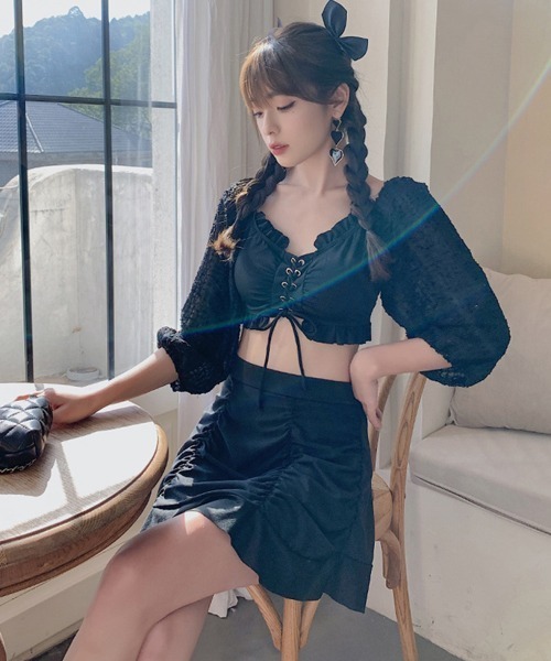セール】水着体型カバー セクシー フリルビキニ夏（水着
