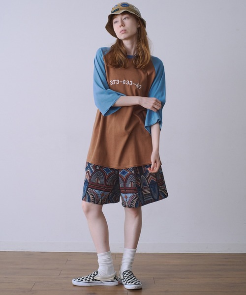 Universal Style Wear(ユニバーサルスタイルウェア)の「Universal Style Wear タペストリー ショーツ(その他パンツ・メンズ・ブラック系/グリーン系/オレンジ系/パープル系・MEDIUM/LARGE/X-LARGE)」の8枚目の写真
