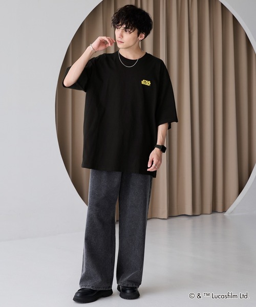 STAR WARS(スターウォーズ)の「STAR WARS/スターウォーズ 別注 ヴィンテージライクプリント オーバーサイズ半袖Tシャツ(Tシャツ/カットソー・メンズ・ブラック系1/ブラック系2/ホワイト系2/ホワイト系1/ホワイト系3/ブラック系3・M/L)」の10枚目の写真